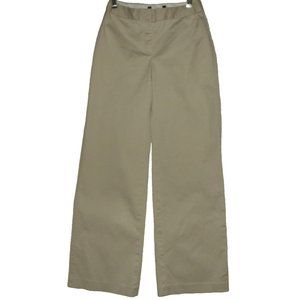 Moda International Pants 0 Beige Khaki Chino wide leg low Stretch Cotton Tan